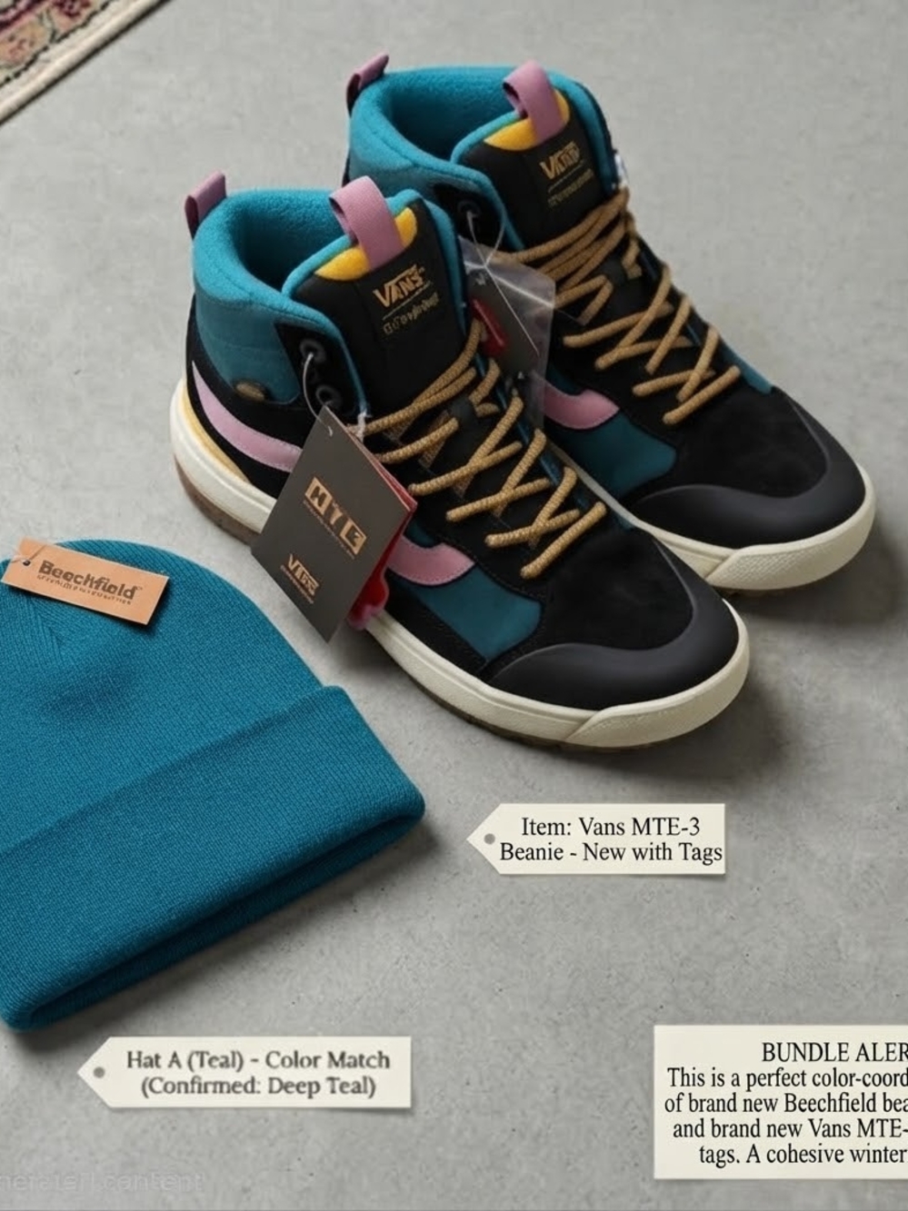 Vans UltraRange EXO Hi MTE-1 High-Top Boots Women's 7 Men's 5.5 + Beanie